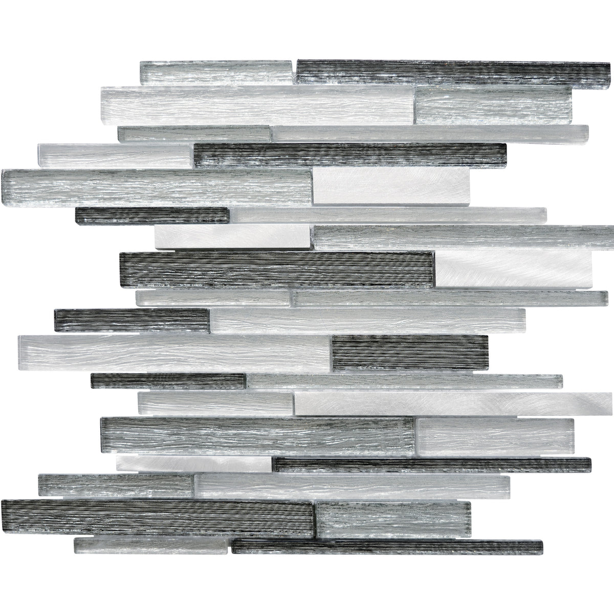 Mosaïque barrette multiformat mix grey alu - Casa Linea Home