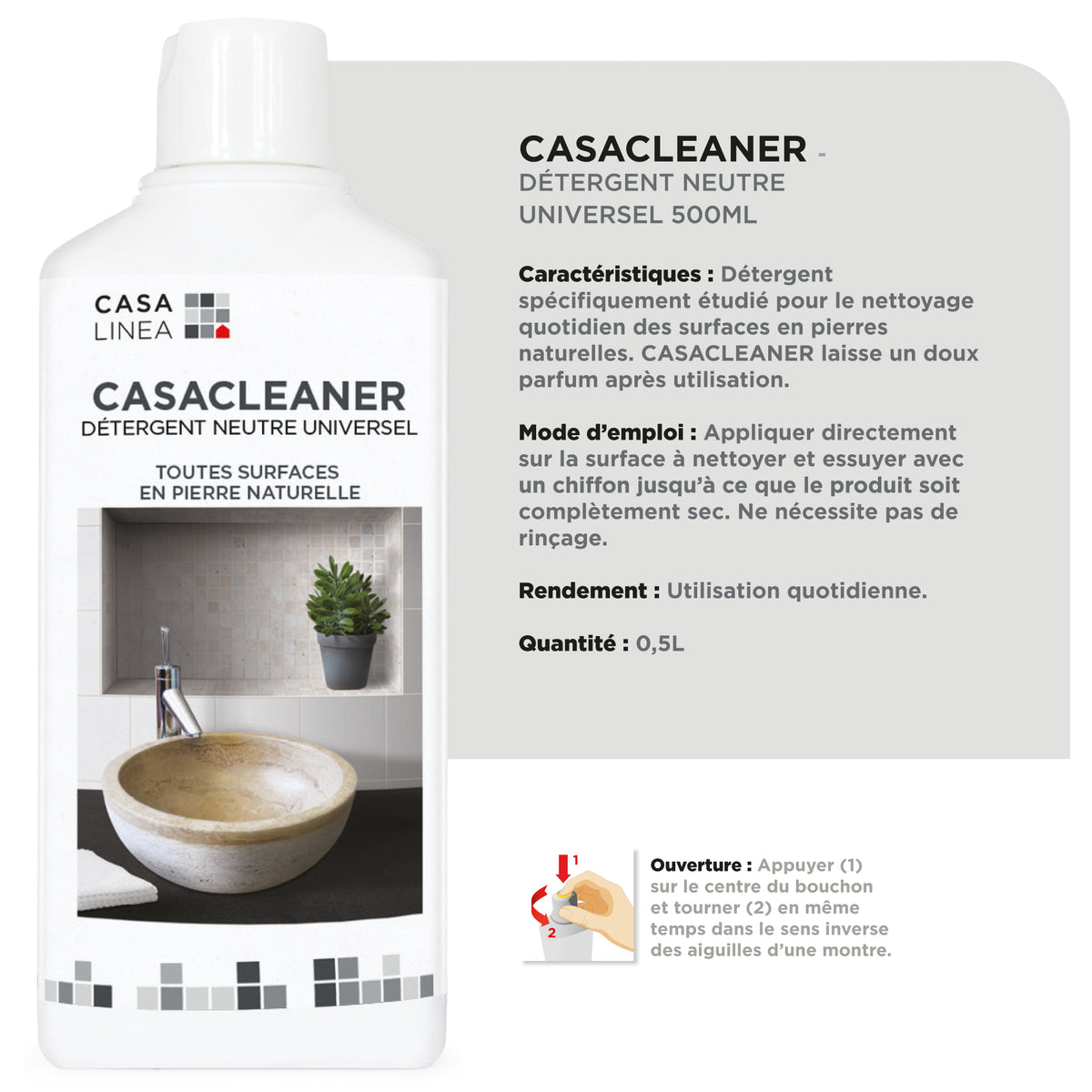 Nettoyant Pierre Naturelle extérieur et intérieur 0,5L