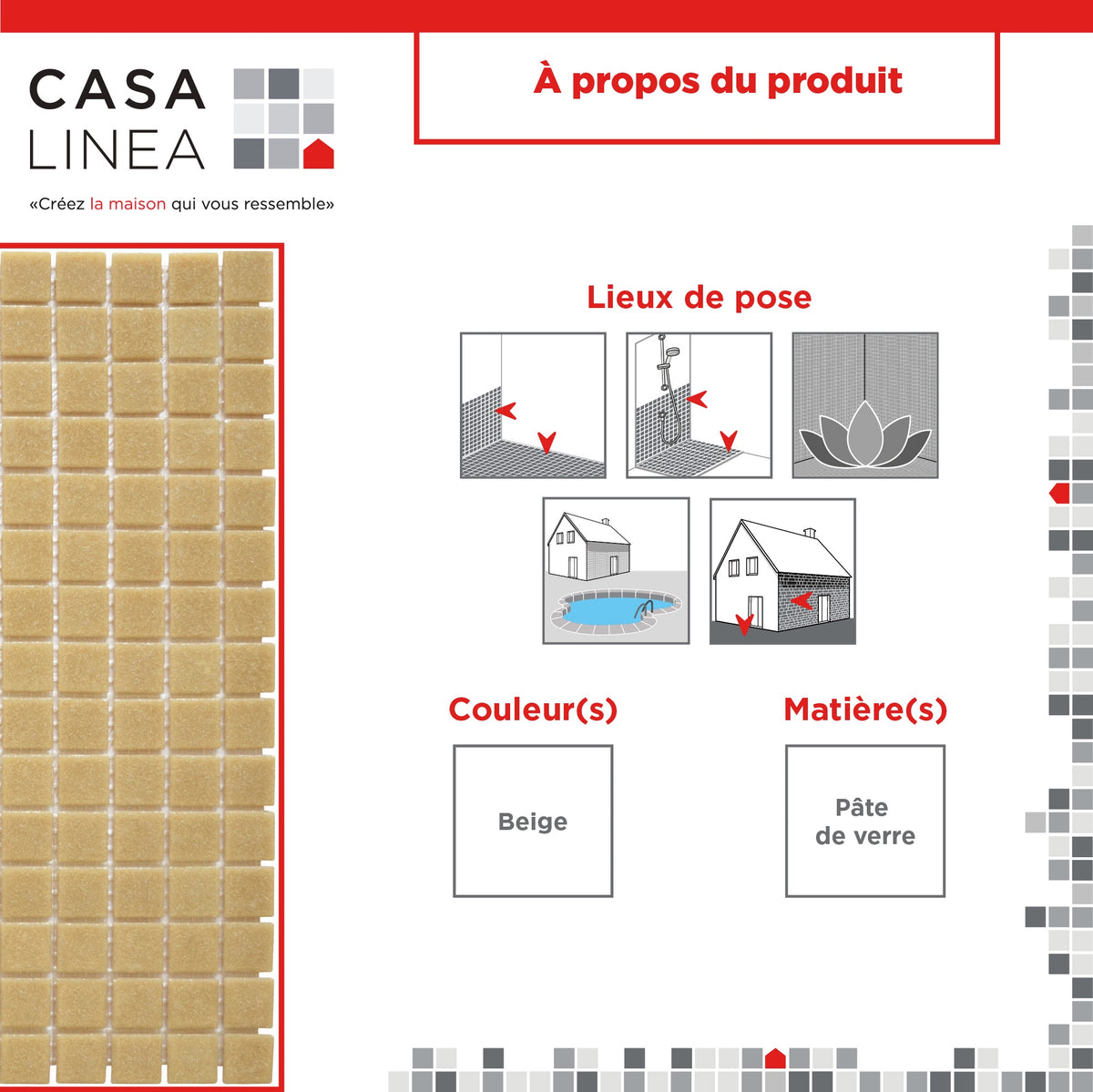 Mosaique decoration beige clair