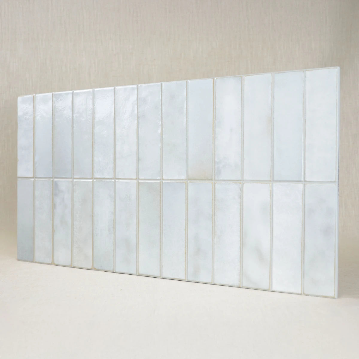 Carrelage céramique Provence blanc Calisson Barrette 32x62,5 cm - Perspective et pose en application
