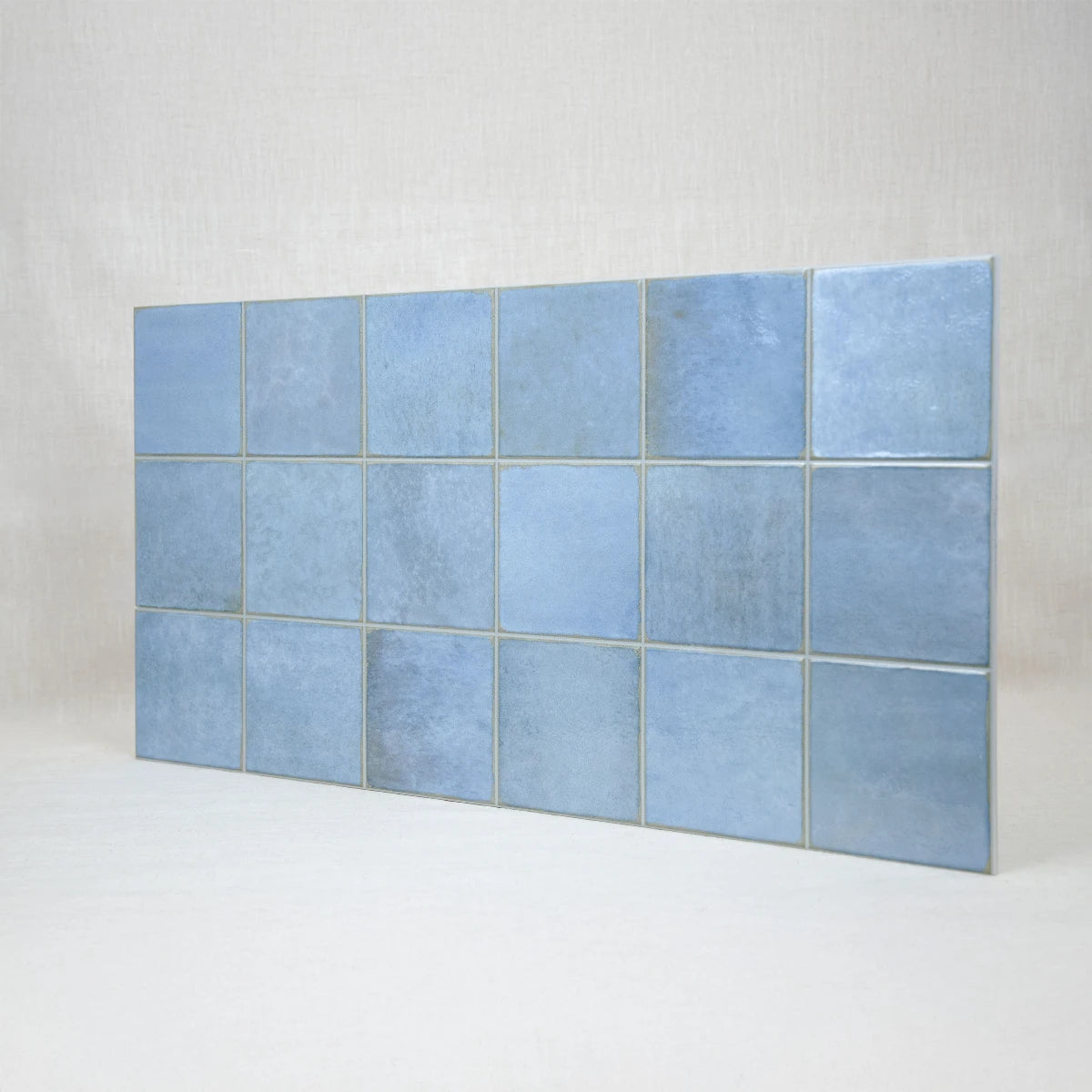 Carrelage céramique Provence bleu Mistral carré 10x10 cm - Perspective et pose en application