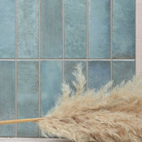 Carrelage céramique Provence bleu-vert Calanque Barrette 32x62,5 cm - Motif fantaisie zoom détail