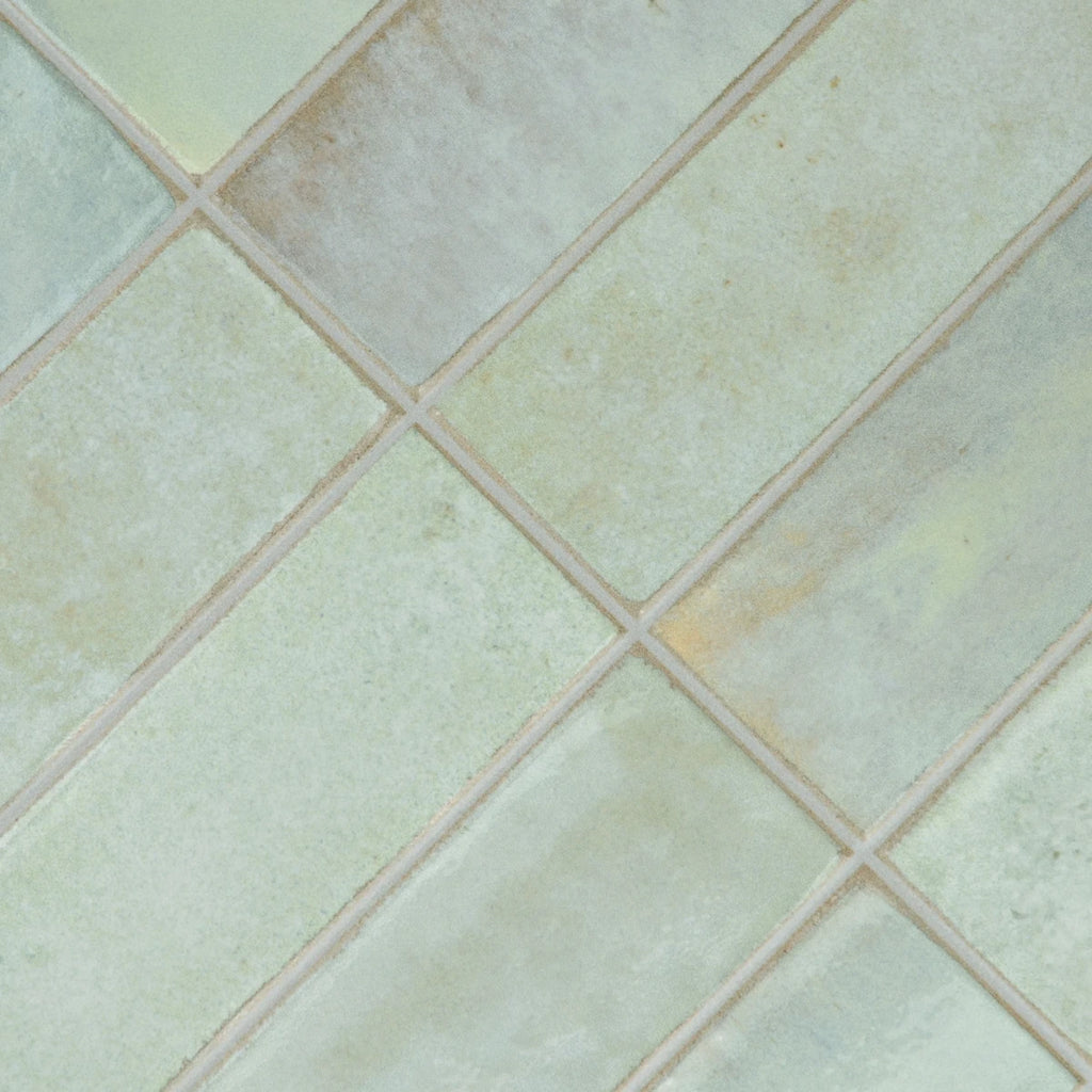Carrelage céramique Provence sauge Calisson Barrette 32x62,5 cm - Texture et matière de surface