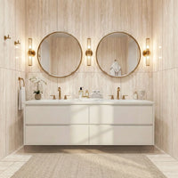 carrelage effet travertin dans une salle de  bain moderne