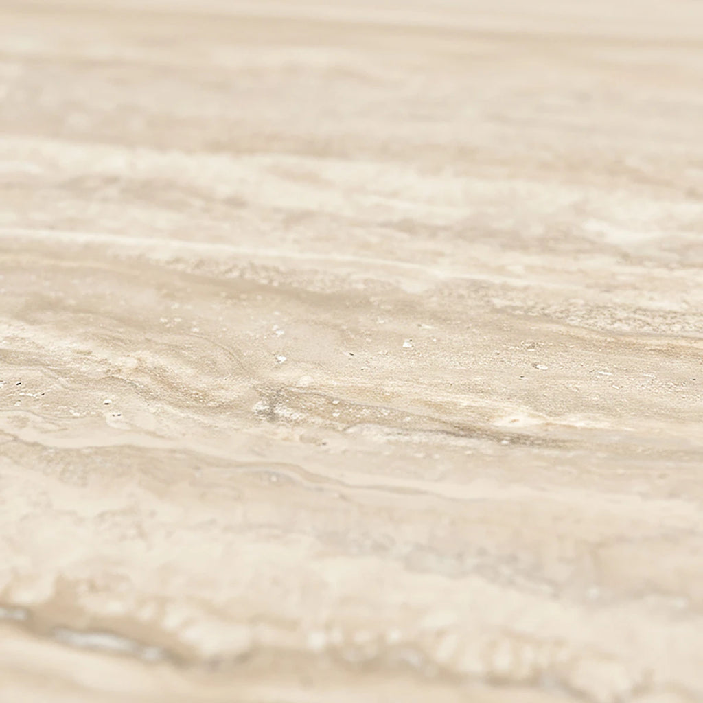 zoom sur le carrelage effet travertin perspective