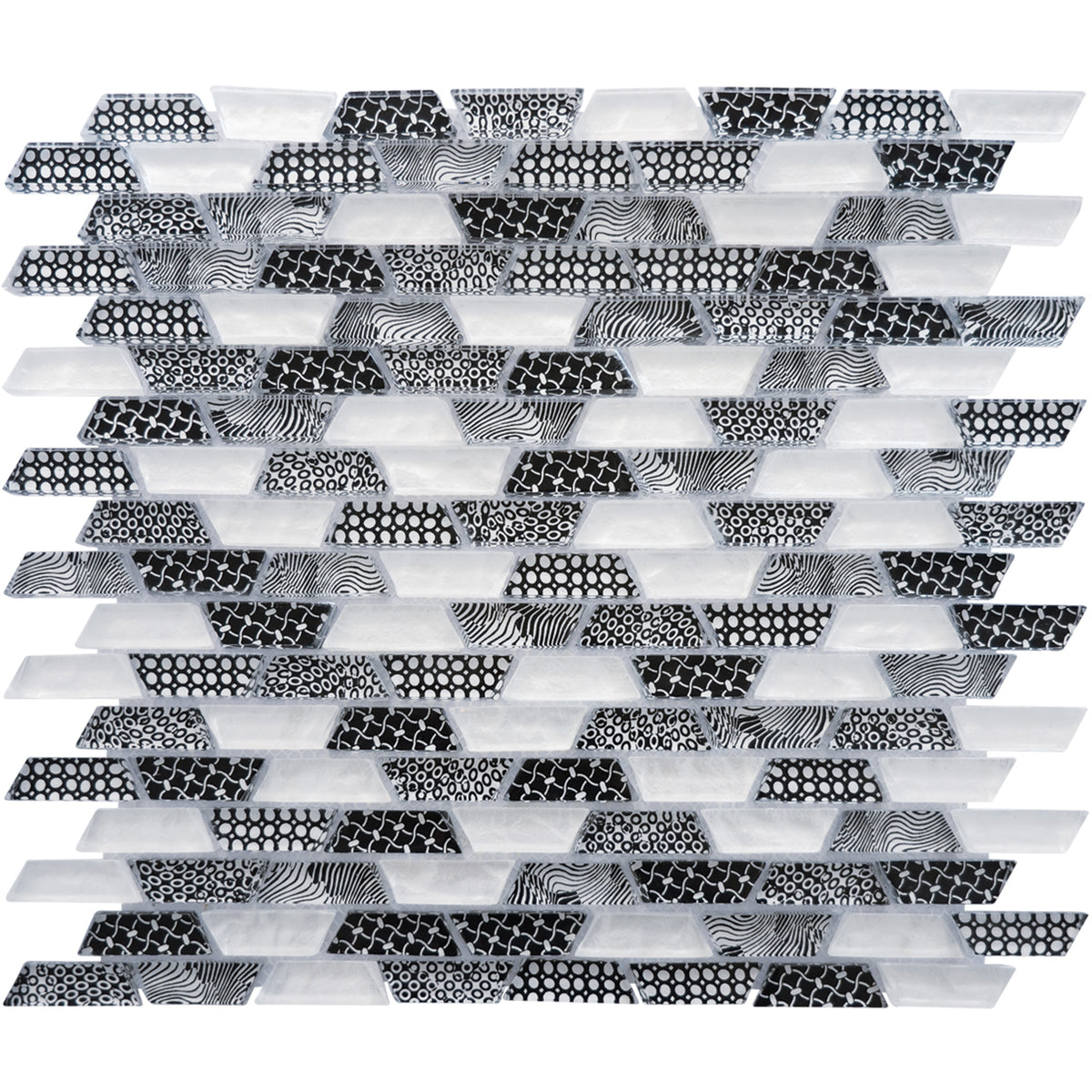 Mosaique arty trapeze blanc