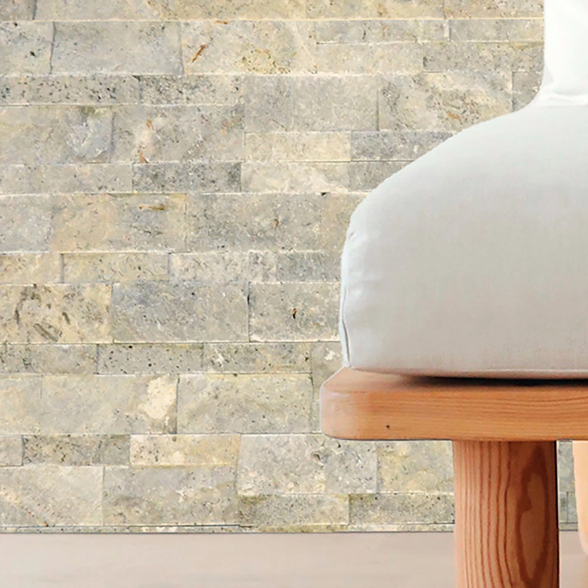 Parement travertin gris