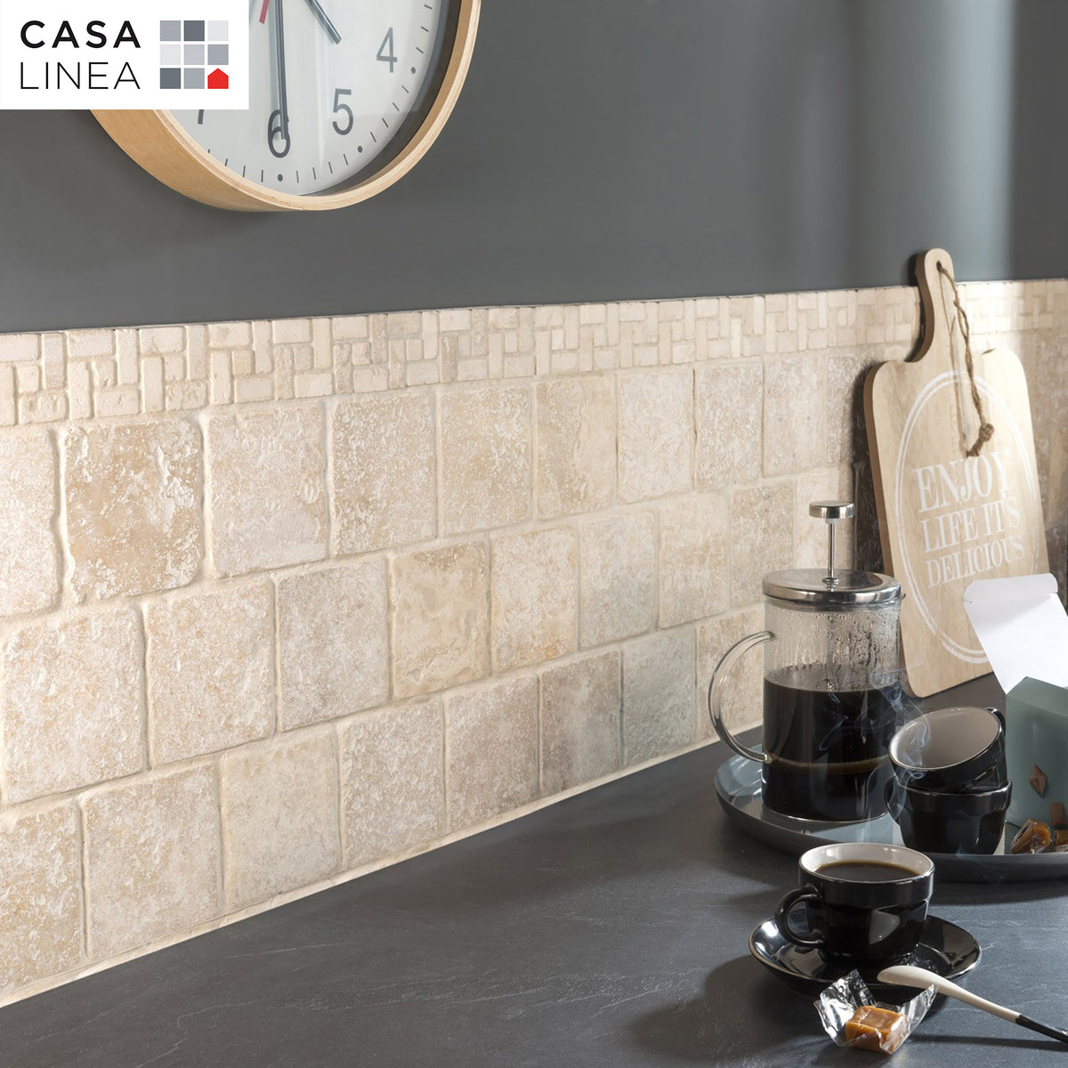 Listel travertin geo ivoire