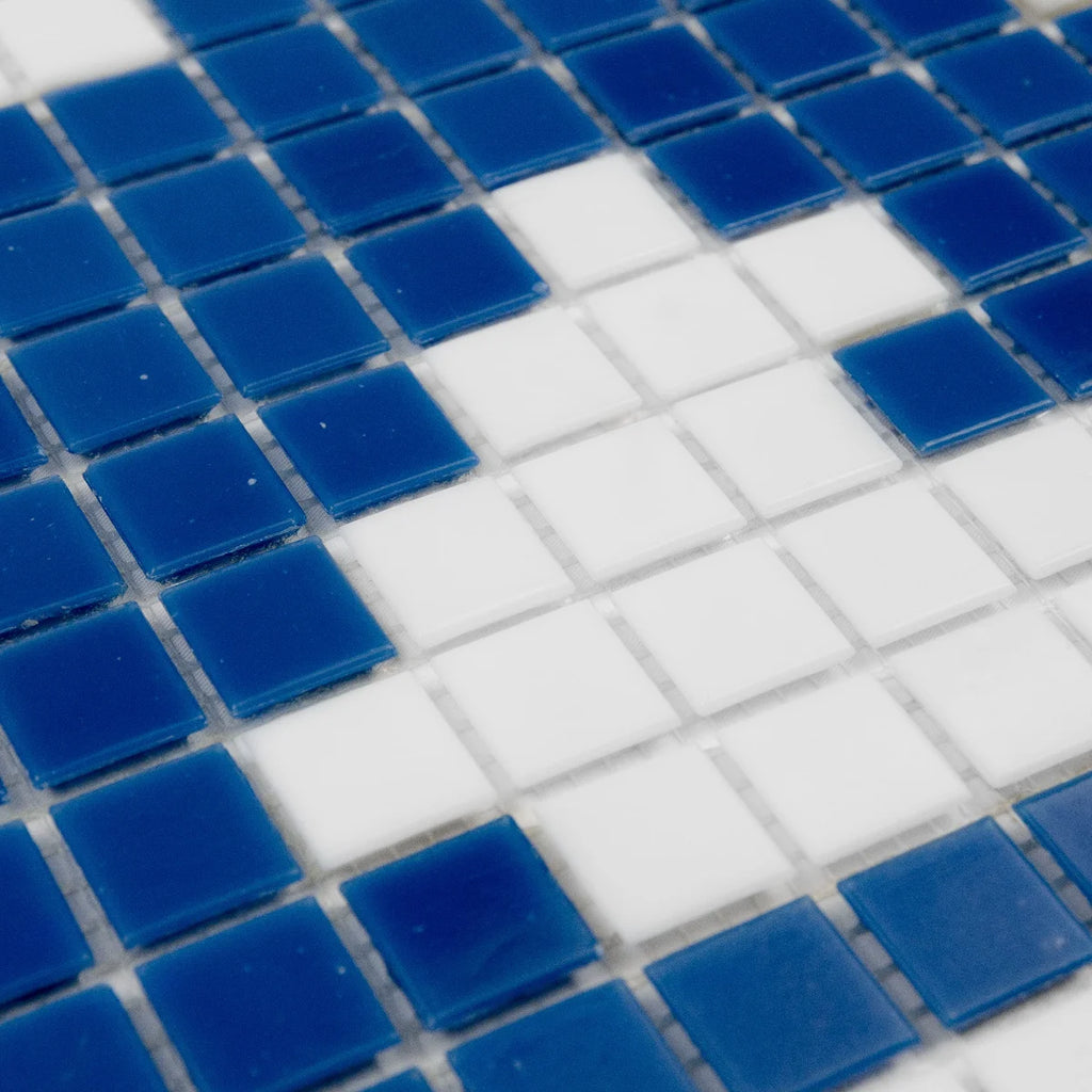 Mosaïque frise Vague bleu et blanc