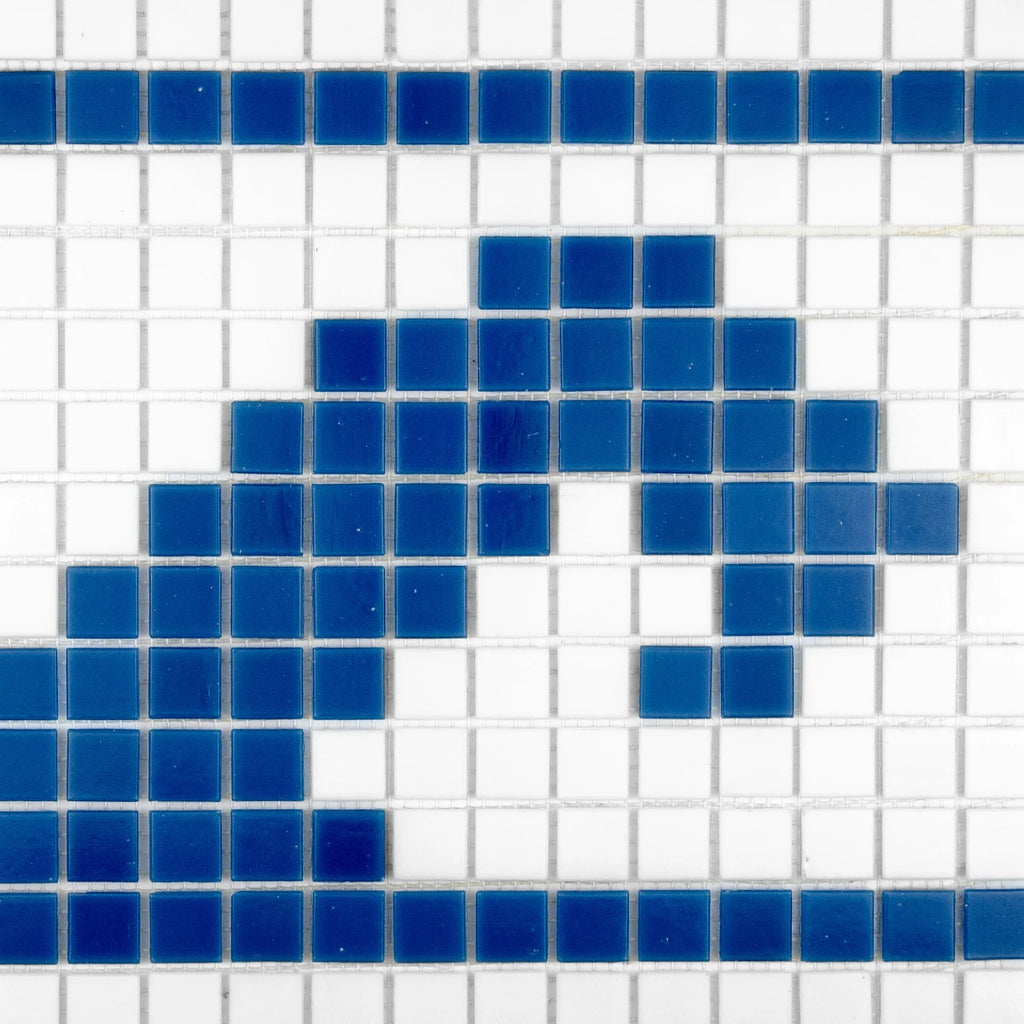 Mosaïque frise Vague bleu et blanc