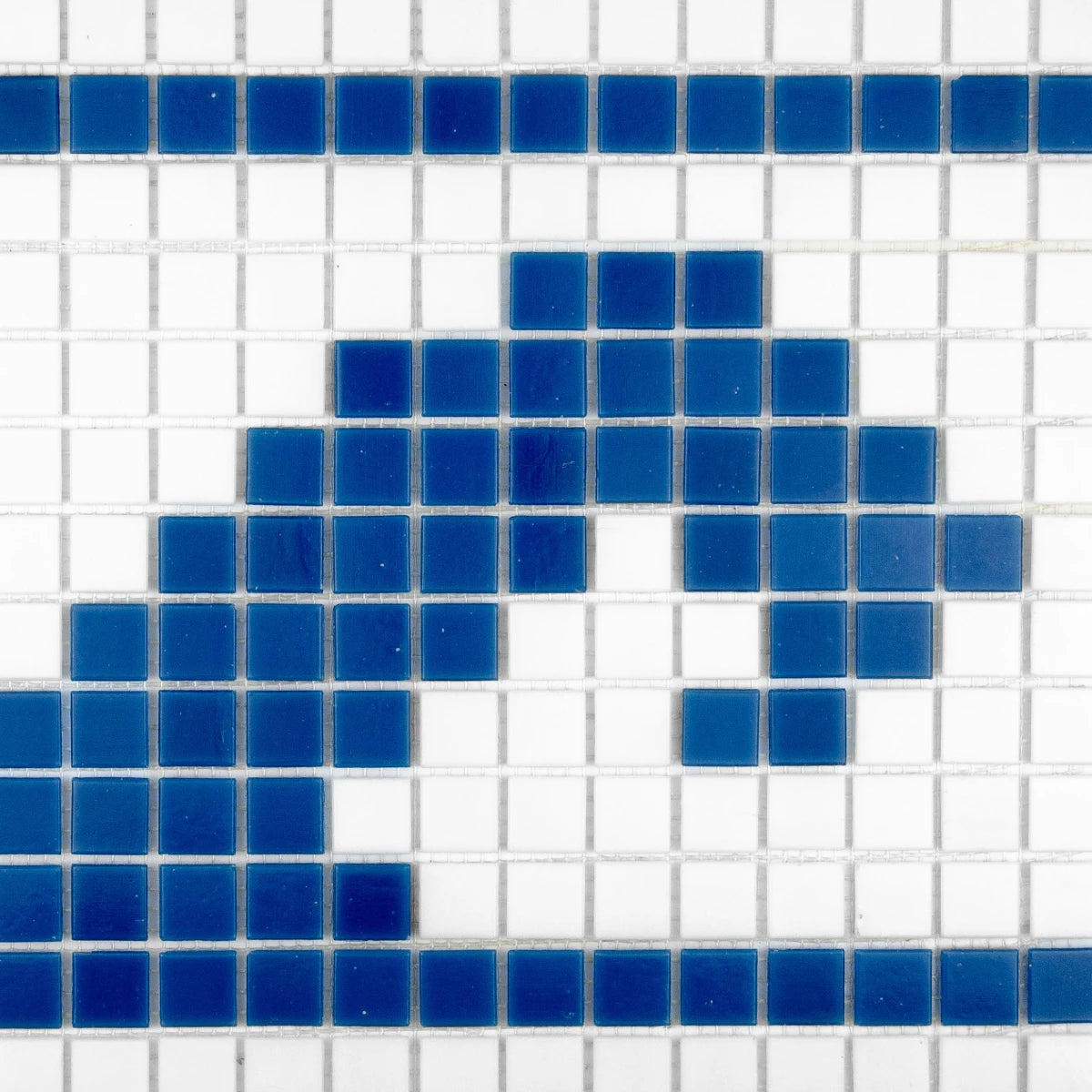 Mosaïque frise Vague bleu et blanc