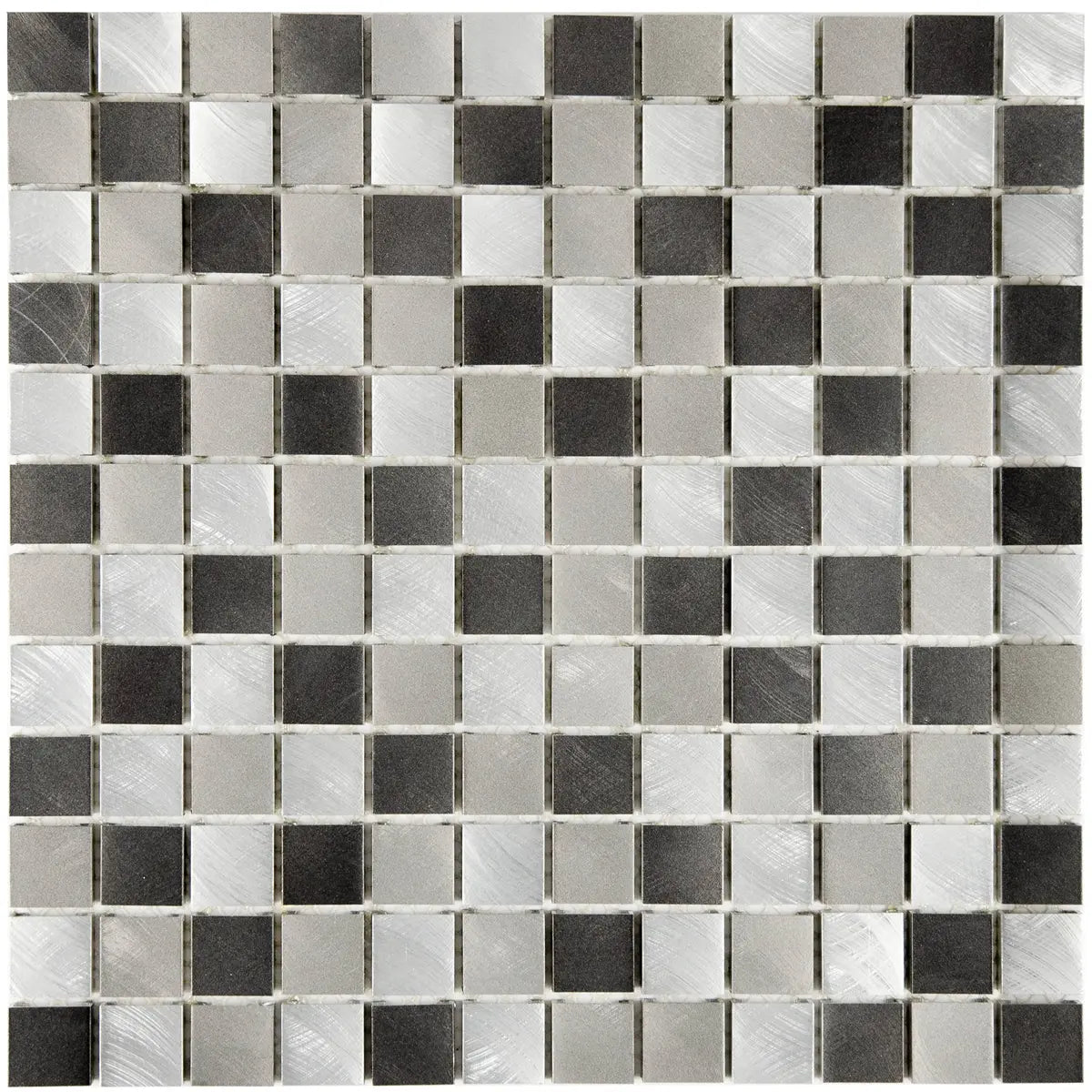 Mosaïque en aluminium mix gris noir nylon