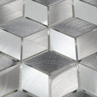 Mosaïque en aluminium gris hexagone details