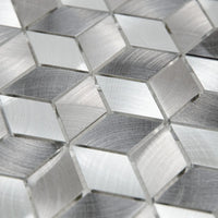 Mosaïque en aluminium gris hexagone matiere