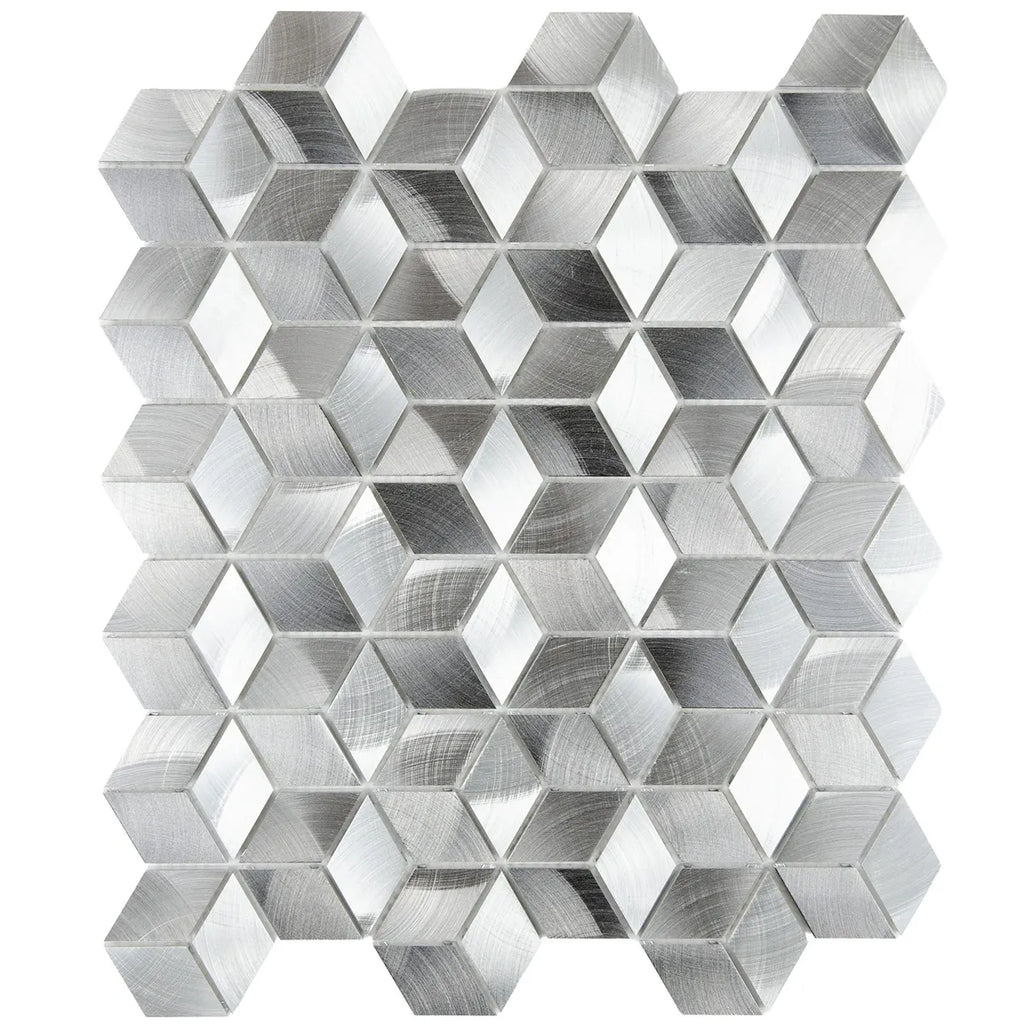 Mosaïque en aluminium gris hexagone