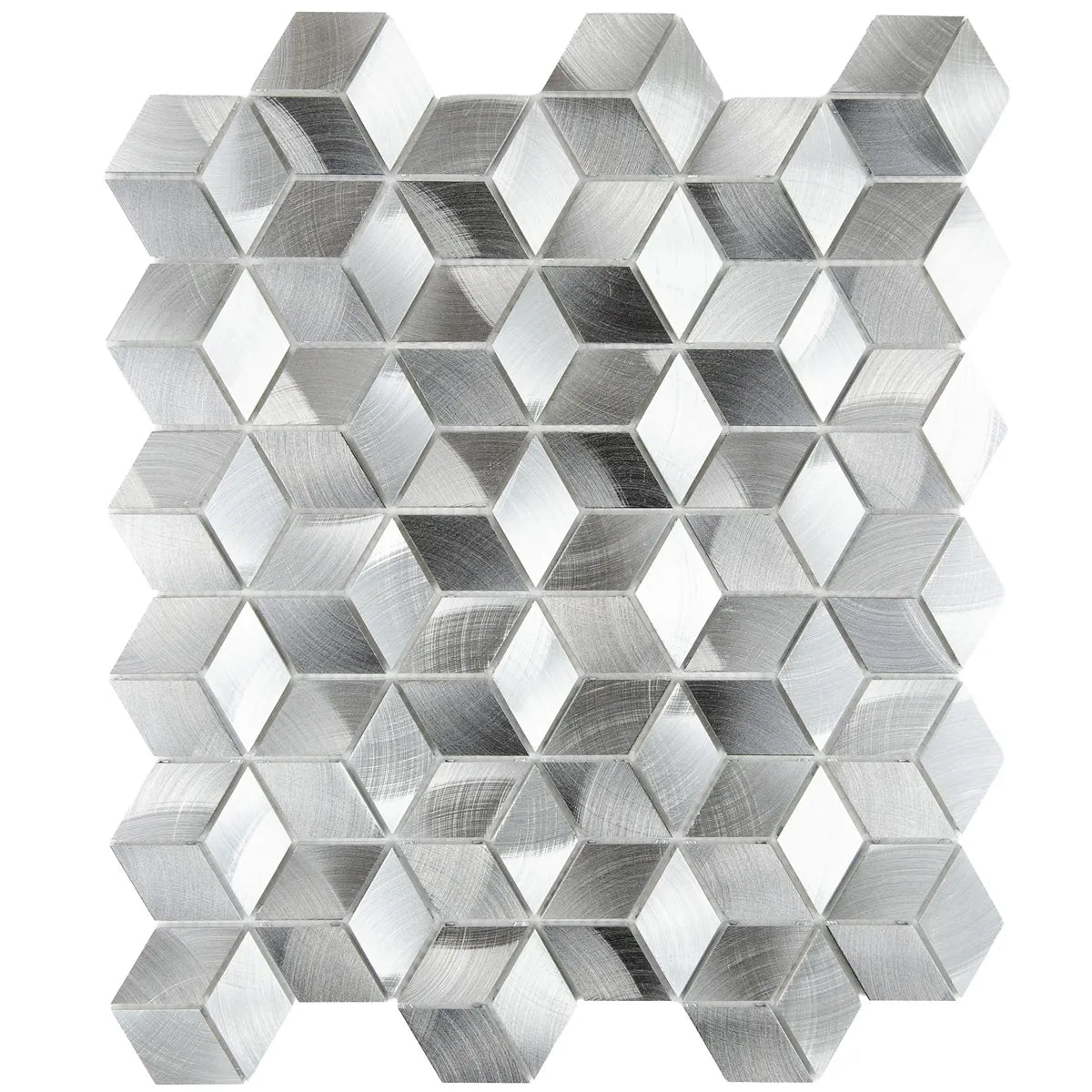 Mosaïque en aluminium gris hexagone