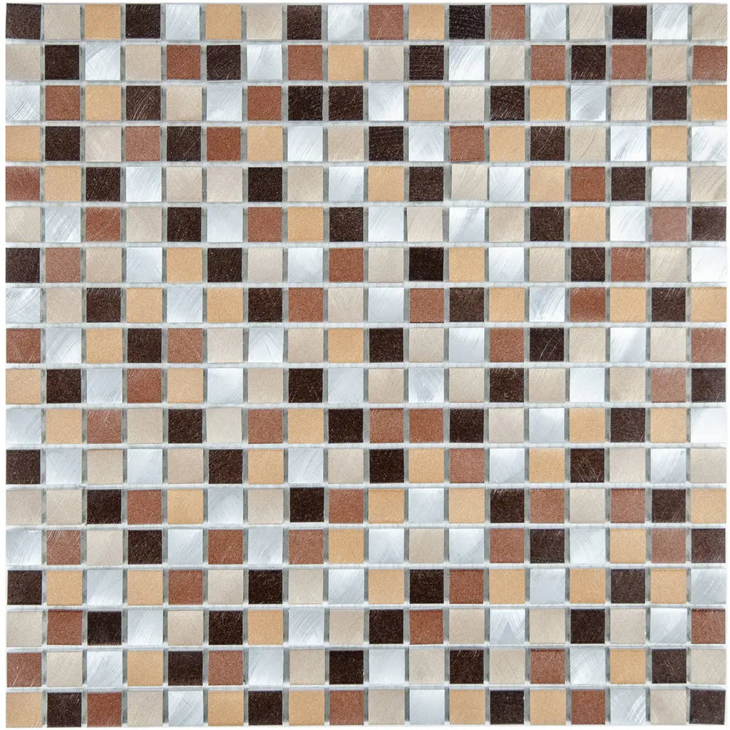 Mosaïque en aluminium marron gris nylon