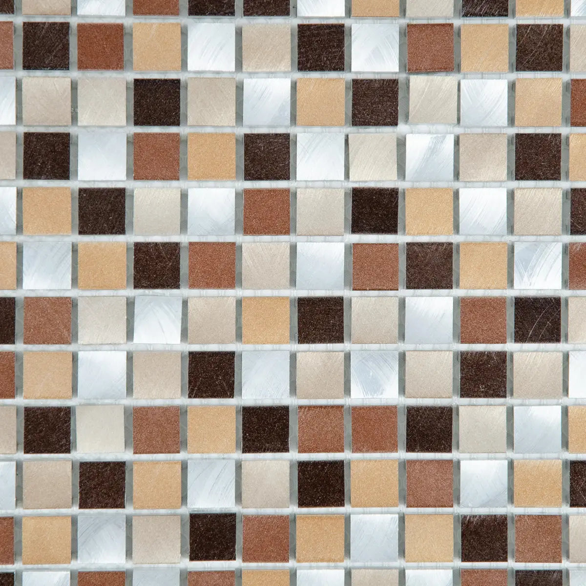 Mosaïque en aluminium marron gris nylon zoom