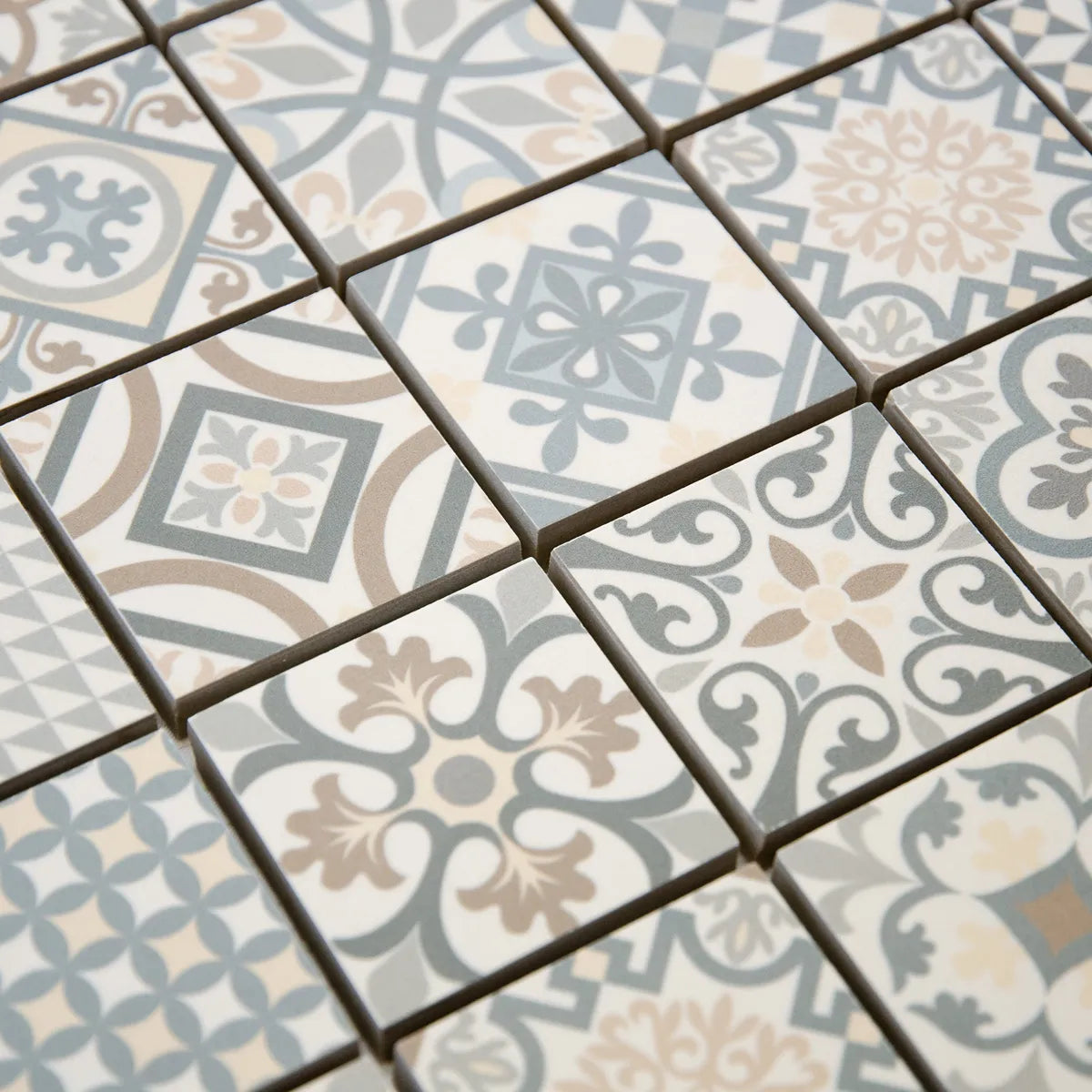 Mosaïque en céramique couleur perpective zoomé