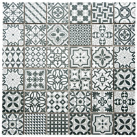 Mosaïque en céramique gris a motif