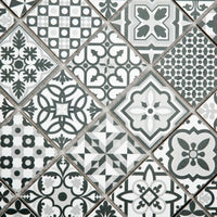 Mosaïque en céramique gris a motif vue de haut