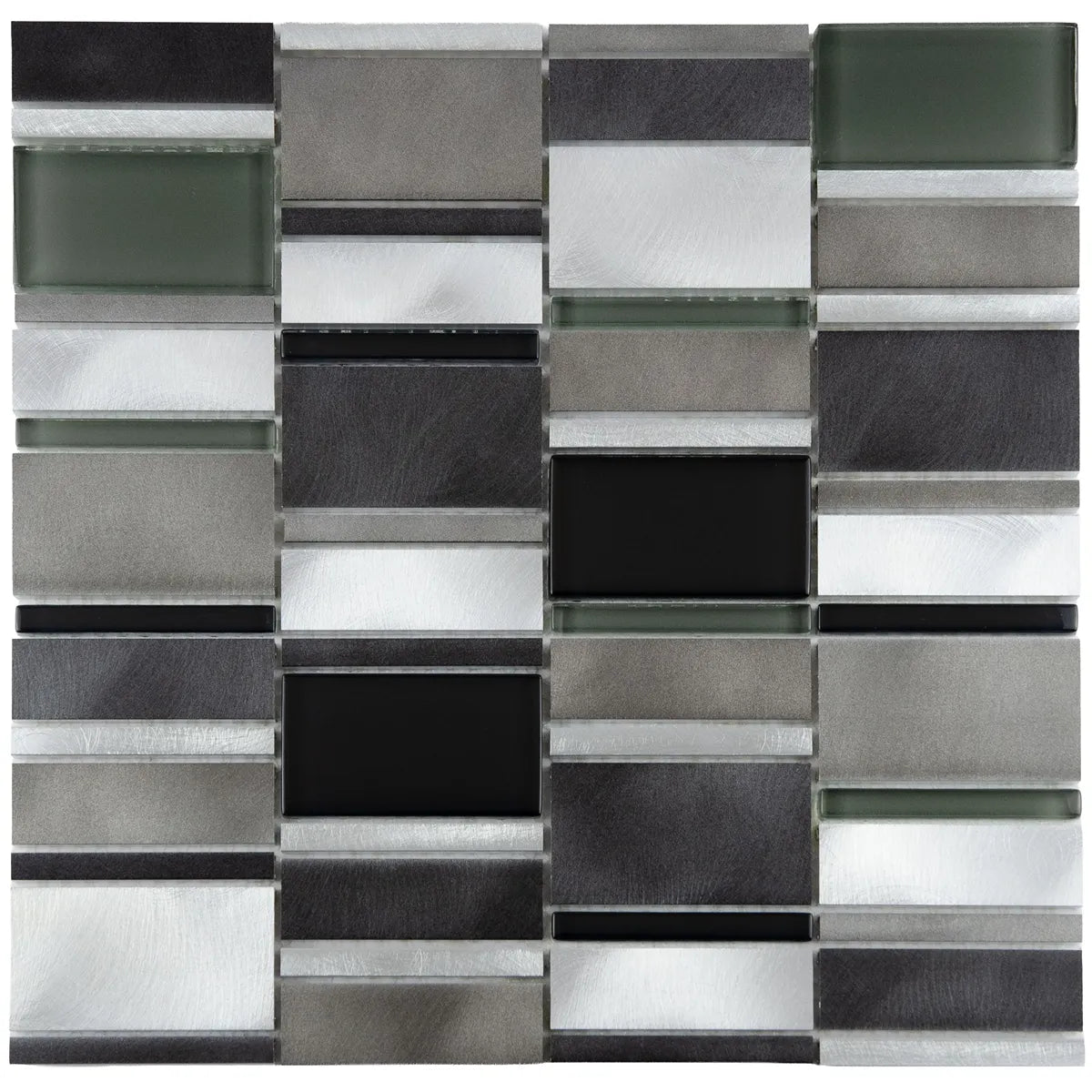 Mosaïque en verre et aluminium noir 