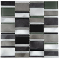 Mosaïque en verre et aluminium noir 