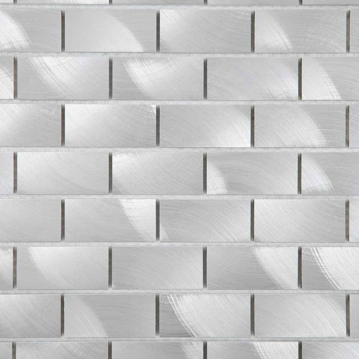 Mosaïque en chrome gris briquette zoom