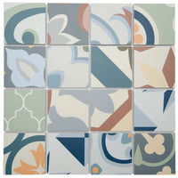 Mosaïque en céramique multi couleur a motif