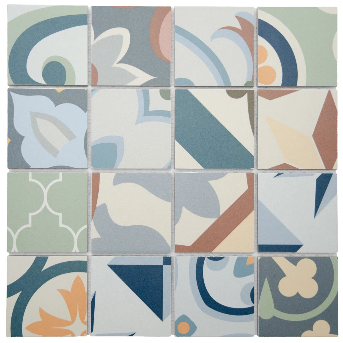 Mosaïque en céramique multi couleur a motif
