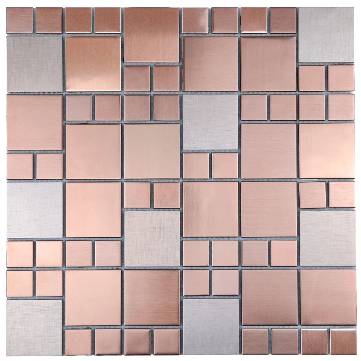 Mosaïque inox mix rose marron 