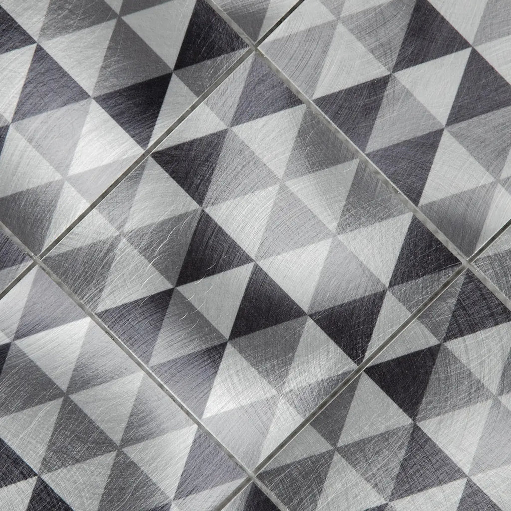 Mosaïque en aluminium mix gris noir triangle nylon perspective