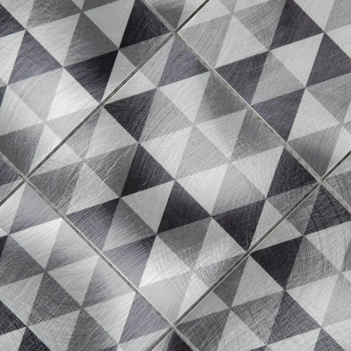 Mosaïque en aluminium mix gris noir triangle nylon perspective