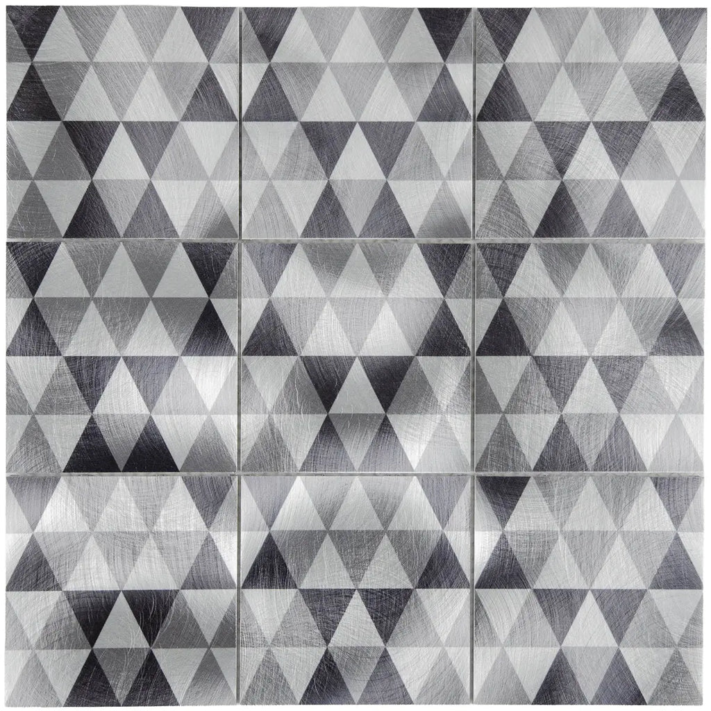 Mosaïque en aluminium mix gris noir triangle nylon