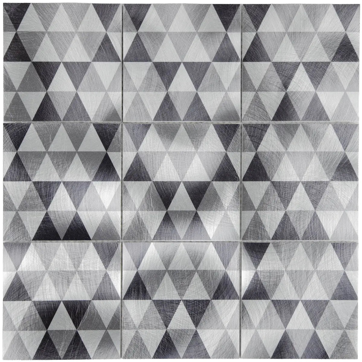 Mosaïque en aluminium mix gris noir triangle nylon