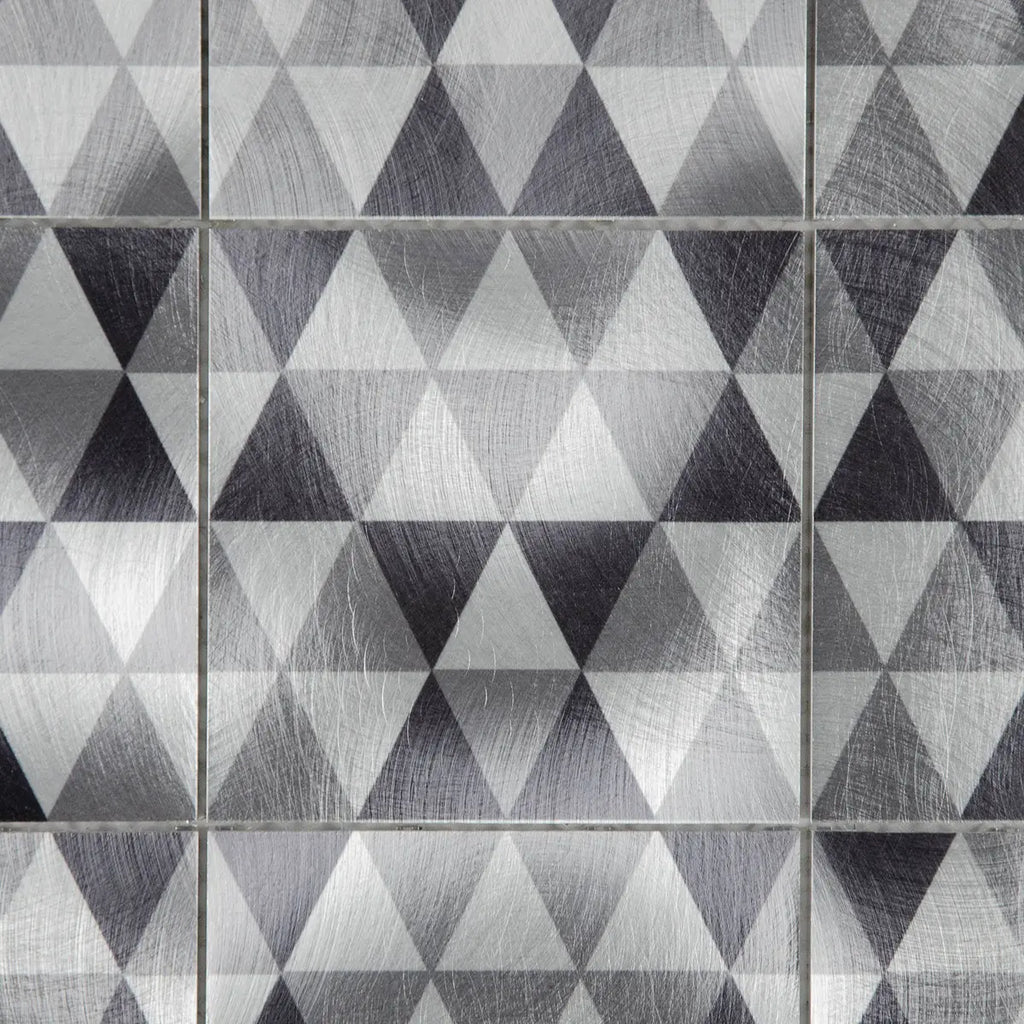 Mosaïque en aluminium mix gris noir triangle nylon zoom