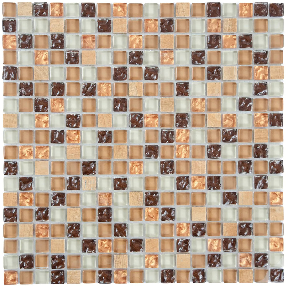 mosaïque nacre marron verre et pierre