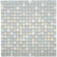 Mosaïque nacre blanc pierre et verre