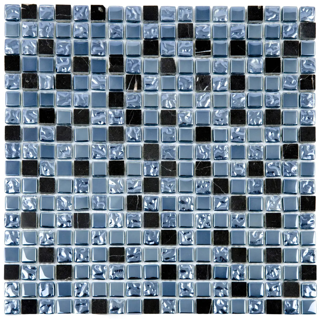 mosaïque verre et aluminium bleu