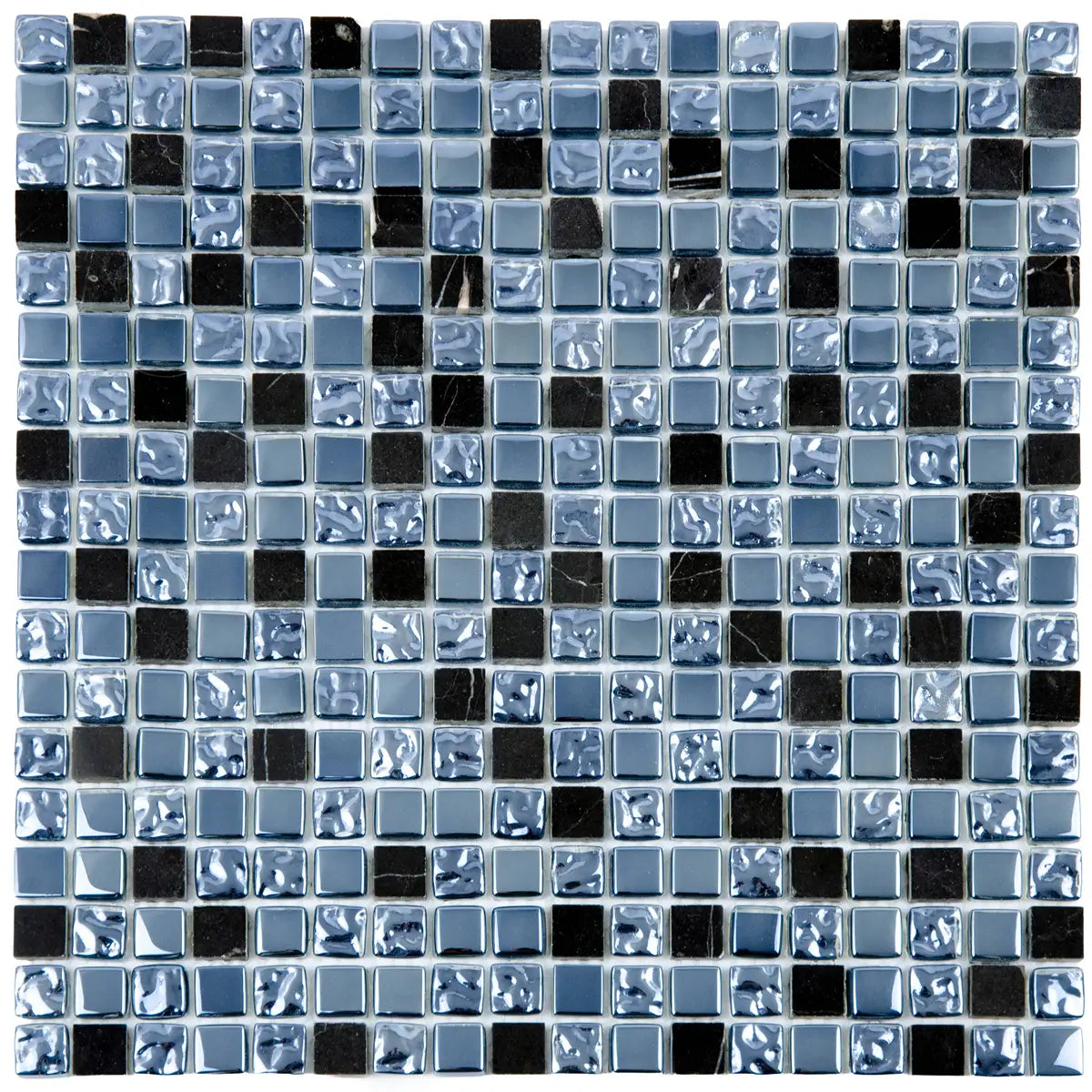 mosaïque verre et aluminium bleu