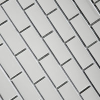 Mosaïque en aluminium chrome format briquette perpective