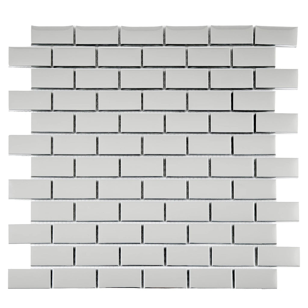Mosaïque en aluminium chrome format briquette 