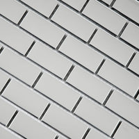 Mosaïque en aluminium chrome format briquette détails