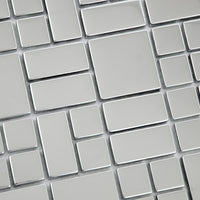 Mosaïque en aluminium chrome mix carré détails