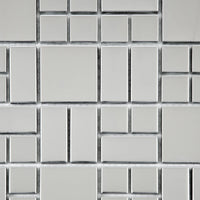 Mosaïque en aluminium chrome mix carré zoomé