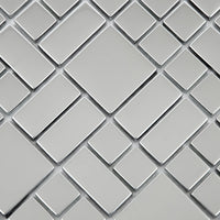 Mosaïque en aluminium chrome mix carré zoomé détails