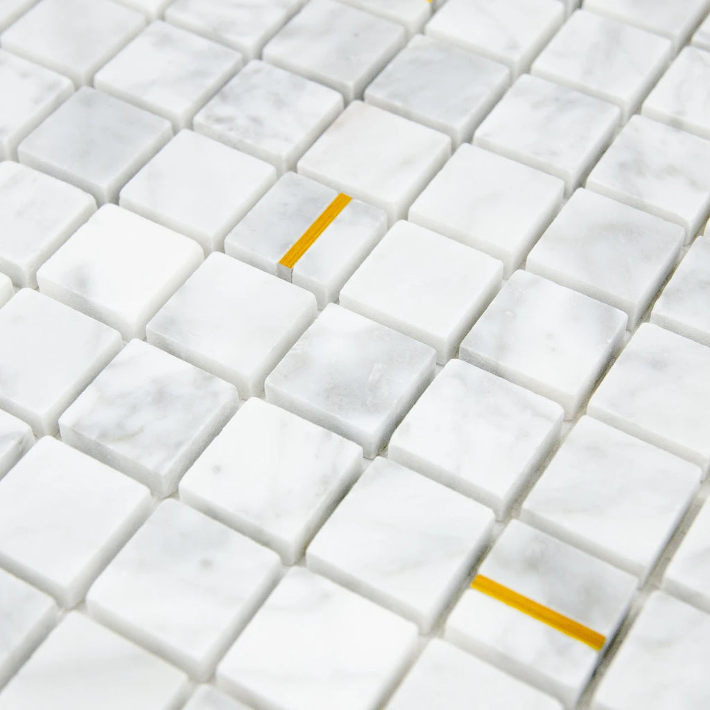 Mosaïque en marbre or détail