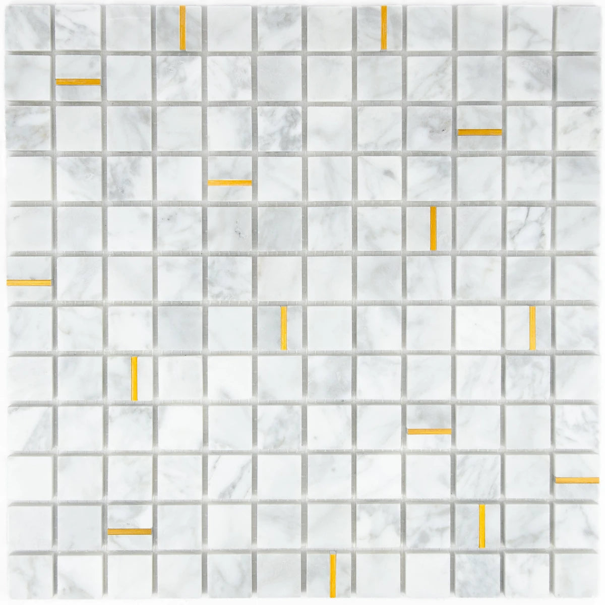 Mosaïque en marbre or vue de face