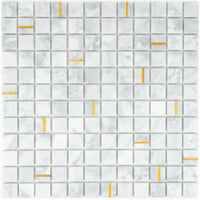 Mosaïque en marbre or vue de face