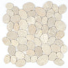 Mosaïque marbre galet scie crème 30x30x0,9 cm vue principale